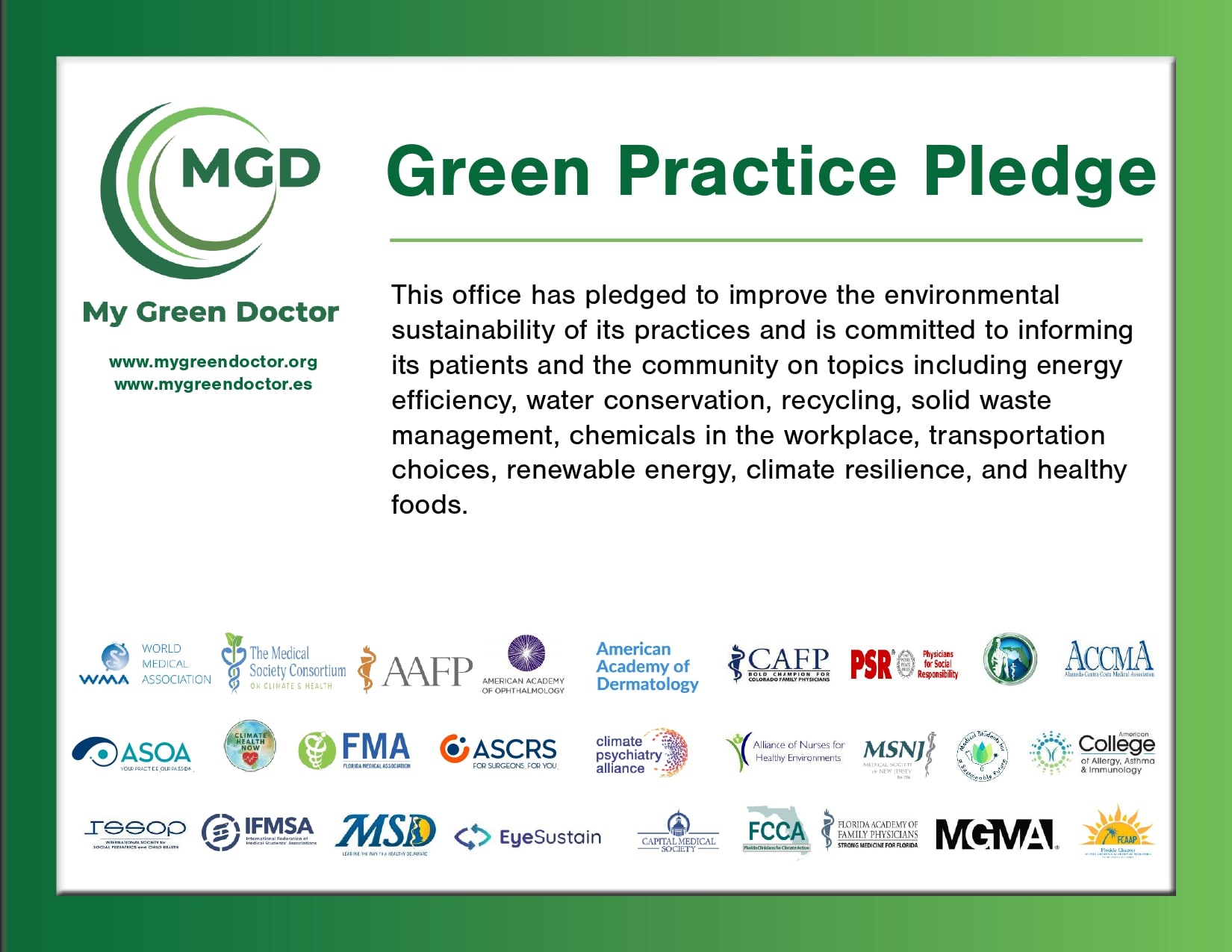 Green Practice Pledge